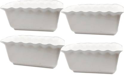 Oshi Greens 14 inches Rectangle Flower Pot with fence design Plant Container Set