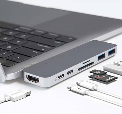 HyperDrive 7 in 2 DUO Thunderbolt 3 USB C hub GN-28B Grey USB Hub