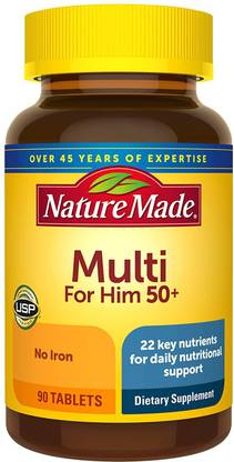 Nature Made Multi For Him 50 Plus No Iron - 90 Tablets