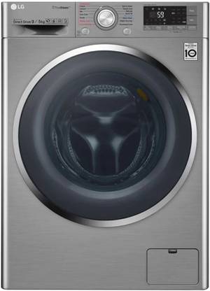 LG 9 kg Fully Automatic Front Load Washing Machine with In-built Heater Grey