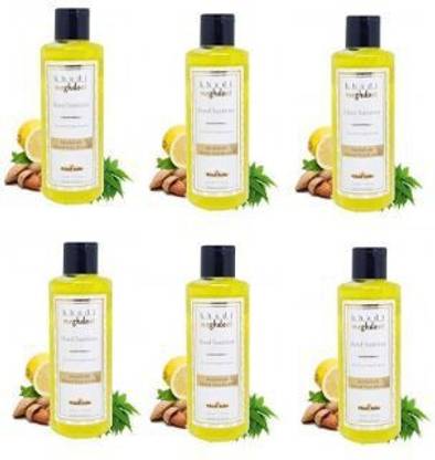 KHADI MEGHDOOT  with 65% Alcohol for protection against germs - 210 ml pack of 6 Hand Sanitizer Bottle