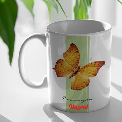Beautum I MISS YOU Nazrul Printed White Model No:SHINEMISSU014224 Ceramic Coffee Mug