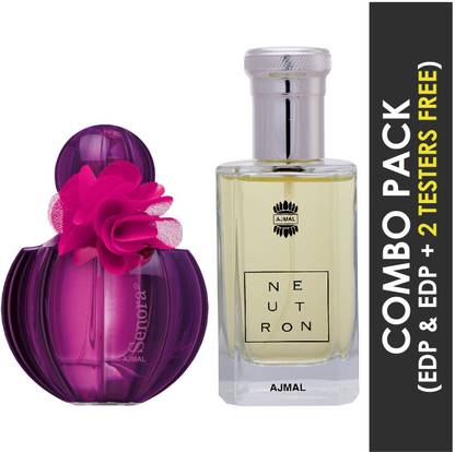 Ajmal Senora EDP Floral Spicy Perfume 75ml for Women and Neutron EDP Citrus Fruity Perfume 100ml for Men + 2 Parfum Testers FREE Eau de Parfum  -  175 ml