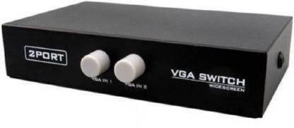 ATEKT 2 2-Port VGA SVGA LCD Monitor Switch 2 to 1 Selector (Black) Media Streaming Device