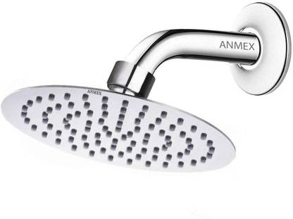 अनमेक्ष 6inch Ultra Thin SS Round (6") Rain Shower Head Premium Quality with 9inch Round Arm शावर हैड