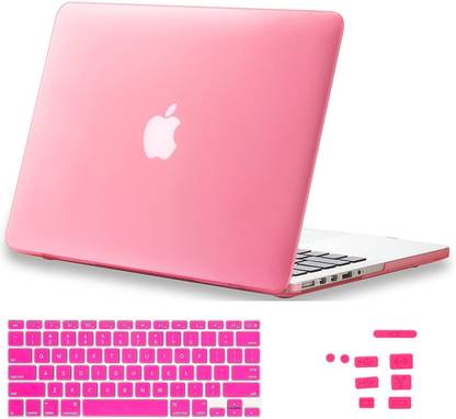 Midkart Front & Back Case for Macbook Pro 15" Inch Retina Display Pink Model A1398 Logo-Cut Cover, Keyguard, DustPlugs