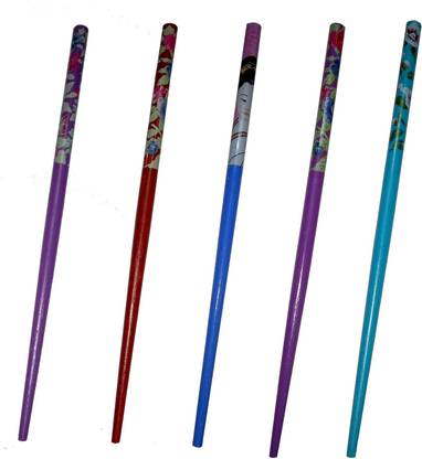 salvusappsolutions Wooden Handmade Multicolor Juda Hair Pin/Stick Set Bun Stick