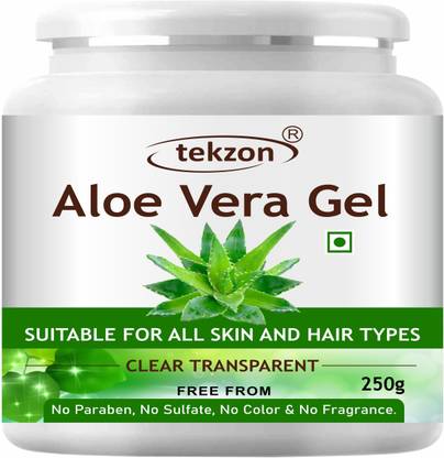 tekzon Pure Natural Aloe Vera Gel (250 GM ) - Ideal for Face, Skin Treatment, Acne Scars, Hair Treatment