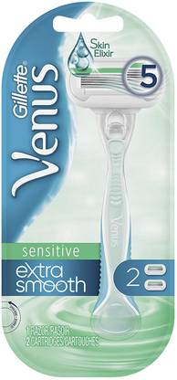 Gillette Venus Extra Smooth Sensitive Women's Razor - 1 Handle + 2 Blade Refills, Women