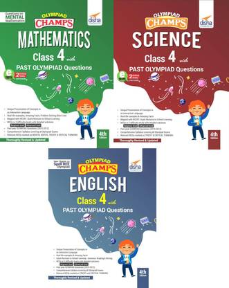 Olympiad Champs Science, Mathematics, English Class 4 with Past Questions