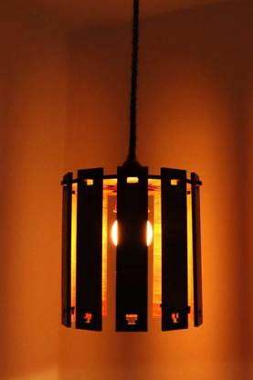 US DZIRE 460 Fancy Light Wooden Shade (with Bulb) Handcraft Artistic Hanging Night for Home, Office, caf, Hotel Restaurant Pendants Ceiling Lamp