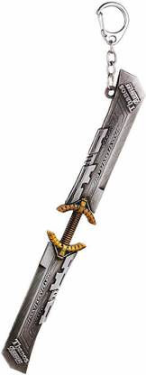 RAJ Thanos Sword Keychain Metal - Thanos Keychain Endgame WAR 14 cm Size (Silver) Key Chain