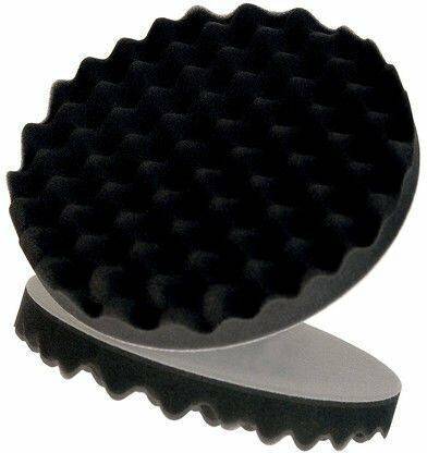 Mass Pro Wave Sponge Velcro Pad Black Foam For Polishing, Wax Etc. Vehicle Polisher