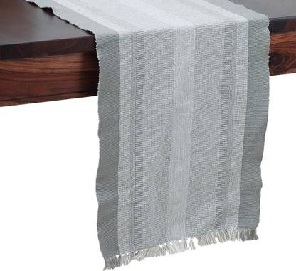 Fabindia Grey 113 cm Reversible Table Runner