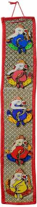 Fabido Handcrafted Sitting Lord Ganesh in a Mat to Decor Your Wall, Made with Wood. Hand Printed Art of Raghurajpur,Orissa(30 x 4 inch.) Pack of 1