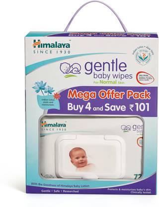 HIMALAYA Gentle Baby Wipes Mega Offer Pack (4 N X 72s)  (4 Wipes) at Rs. 398