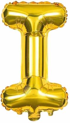 AMFIN Solid (16 Inch) Gold Letter Balloons I Alphabet Foil Balloons / I letter foil balloons for decoration, Birthday party decoration items, Baby shower / Wedding / decoration / Birthday decoration balloons, Happy birthday decoration kit,Letter balloons Letter Balloon
