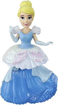 DISNEY PRINCESS Cinderella Collectible Doll With Glittery Blue-And-White One-Clip Dress