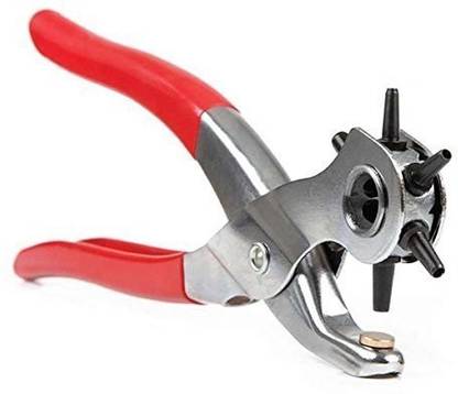 Drunna Metal Punch Plier Repair Tool | Multipurpose Revolving Hole Punch Hand Tool, 6 Sizes Hole Plier Combination Snap Ring Plier