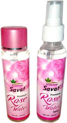 savat ROSE WATER WITH SPRAY 1 pcs AND WITHOUT SPRAY 120 ML x 2 Face Wash