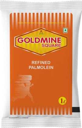 Goldmine Square Refined Palmolein oil 1 LTR Palm Oil Pouch