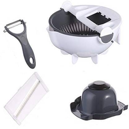 Continental 7 in 1 Multifunction Vegetable Cutter with Drain Basket Magic Rotate Vegetable Cutter Portable Slicer Chopper(850) Kitchen Tool Set