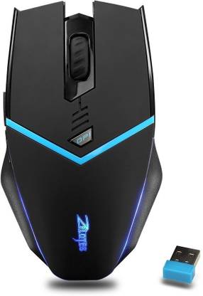 zelotes F-12 Mmo Wireless Gaming Mouse With Usb Receiver, 2400Dpi, 6 Buttons, Cool Led Lights Computer Mice For Gamer Notebook, Pc, Laptop,Macbook Compatible With Windows 2000/Xp/7/8/10/Vista Wireless Ambidextrous Optical  Gaming Mouse