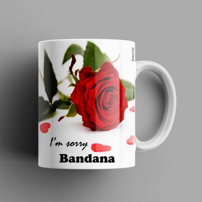 Beautum Bandana I AM SORRY Printed White Model No:BYSIMG002870 Ceramic Coffee Mug