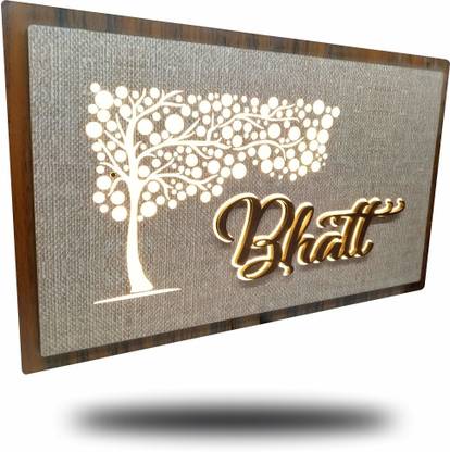 Visionare creation Wooden LED nameplate Name Plate