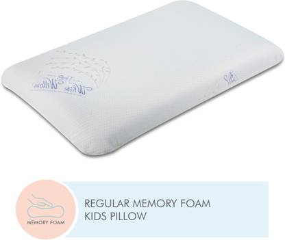 The White Willow Junior Size Pillow for Kids above 6 years of age Memory Foam Solid Sleeping Pillow Pack of 1