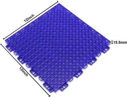 Baijnath PP Tiles/Interlocking (White) for Sports Multi-Purpose Courts Flooring 15.5 mm Exercise & Gym Mat