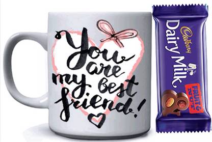 Loops n knots Friendship Day Gift for Girls/ Boys / Sister/Brother /Best Friend /Kids Combo Pack : Printed Ceramic Mug & Chocolates / Rakshabandhan Birthday Gift for GirlsKids Assorted Gift Box