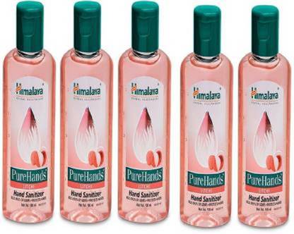 HIMALAYA PURE HANDS LITCHI HAND SANITIZER, 100 ML PACK OF 5 Hand Sanitizer Bottle