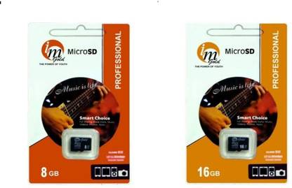im gold 16GB & 8GB console_memory_card professional micro sd card-pack of 2 16 GB SD Card Class 2 95 MB/s  Memory Card Compatible with Gaming Console