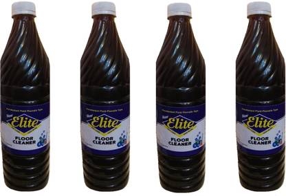 Elite Black Floor cleaner (Disinfectant Fluid Phenolic Type) - 1 Litre, Pack of 4 Floral