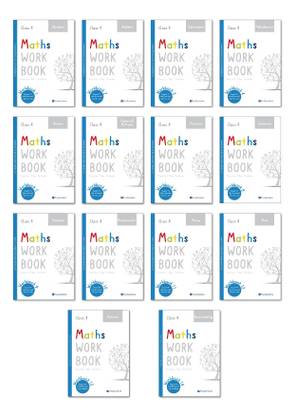 Key2Practice Maths Workbook For Class 4 (Numbers 5&6 digits,Addition,Subtraction,Multiplication,Division,Factors & Multiples,Fractions,Geometry,Perimeter,Measurements,Money,Patterns) Combo Of 14 Books  - Maths workbooks combo for class 4 with fun activity worksheets for home practice