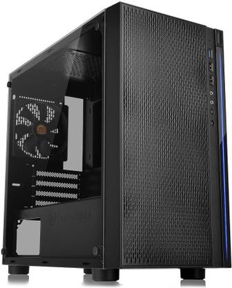 Thermaltake Versa H18 Tempered Glass Black SPCC Micro ATX Gaming Computer Case Mid Tower Cabinet with USB 2.0 and USB 3.0 Ports Compatible with Gaming Console