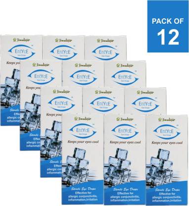 Jiwadaya Entyce rose water based eye drop for inflammation and Dry eyes (Pack of 12X10ml) Eye Drops