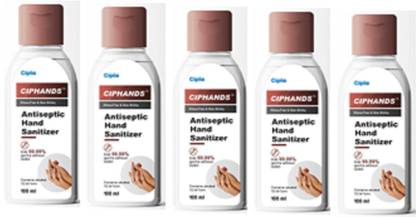 Cipla ANTISEPTIC GEL SANITIZER 100 ML PACK OF 5 Hand Sanitizer Bottle