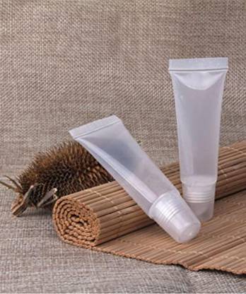 Wowlife 10 Pcs : 8Ml Mini Clear Empty Lip Gloss Balm Container Soft Tubes Makeup Box (10