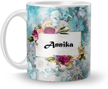 Beautum Name Annika Printed White Ceramic (350)ml Model No:BTNAMXYZ001604 Ceramic Coffee Mug
