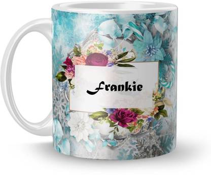 Beautum Name Frankie Printed White Ceramic (350)ml Model No:BTNAMXYZ005808 Ceramic Coffee Mug
