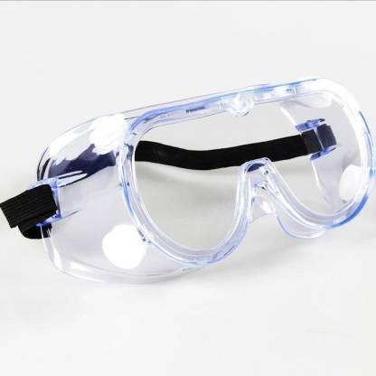 Trendy Traders PPE PPE KIT 1Pack Splashproof Clear Safety Goggles with Adjustable Strap, Clear Lens with Splash Shield for Eye Protection Laboratory  Safety Goggle