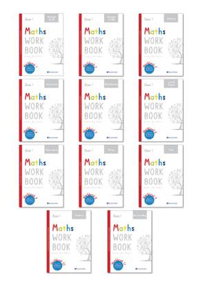 Key2Practice Maths Workbook For Class 1 (Numbers 1 to 10,Numbers(Two digits),Addition,Subtraction,Multiplication,Lines & Shapes,Measurements,Money,Time,Patterns,Data Handling) Combo Of 11 Books  - Maths workbooks combo for class 1 with fun activity worksheets for home practice