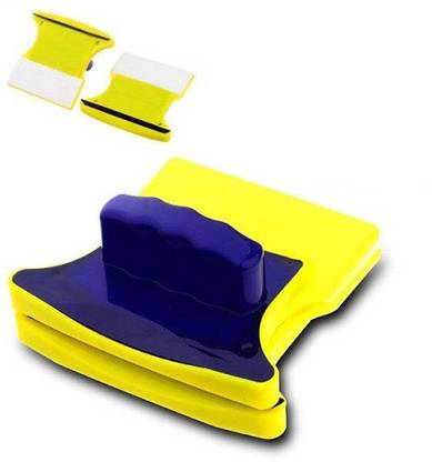 SOOWAR Double Side Plastic Magnetic Window Cleaner/Glass Cleaning Wiper/Glass Cleaner Pad Wiper Scraper with 2 Extra Cleaning Cotton Cleaner Squeegss...