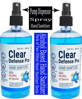 Algen Healthcare Antibacterial,Anti Germs & Instant Virus Killer Pump Dispenser Hand sanitizer Spray Sanitizer (pack of two 500ml Bottle) Hand Sanitizer Pump Dispenser