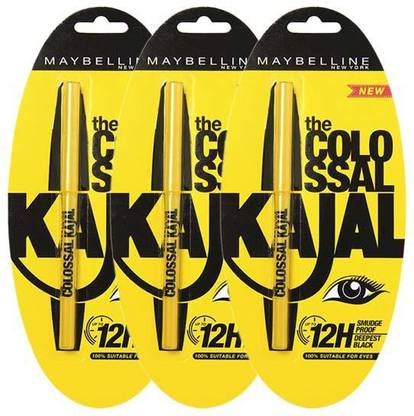 MAYBELLINE NEW YORK Colossal Kajal Black (pack of 3)