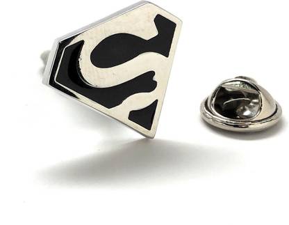 Albetro Black Superman Lapel Pin Brooch