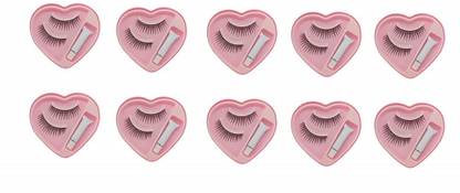 angelie Set Of 10 False Eye Lashes For Women Wedding For Beautiful Look