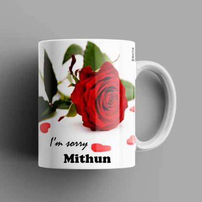 Beautum Mithun I AM SORRY Printed White Model No:BYSIMG012903 Ceramic Coffee Mug